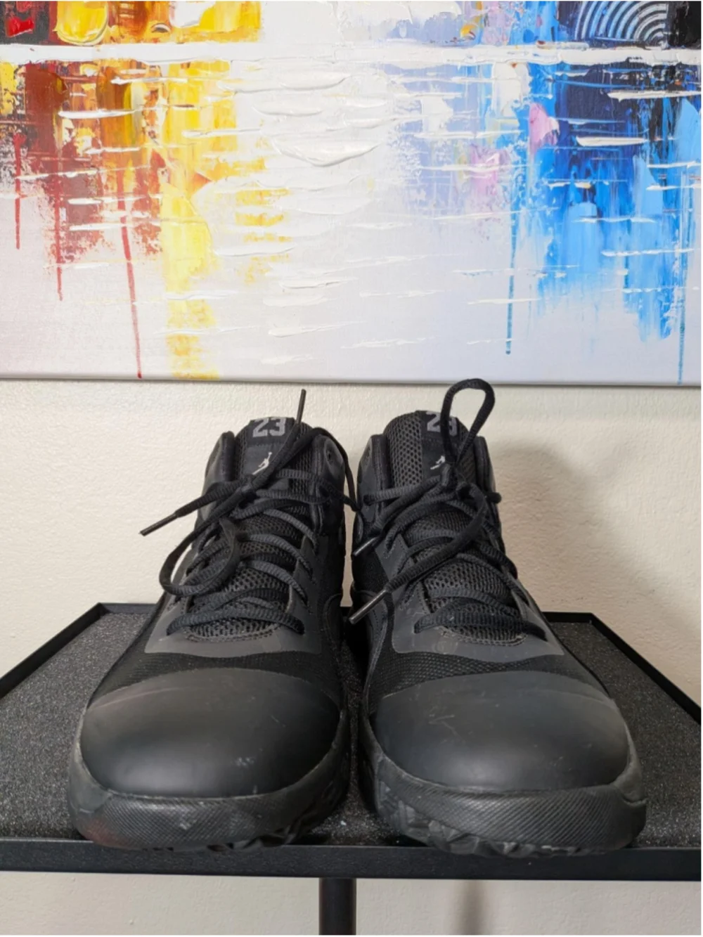 Jordan Shoes Mens Size 12.5 Black Mid Top Basketball Sneakers 684835-010
